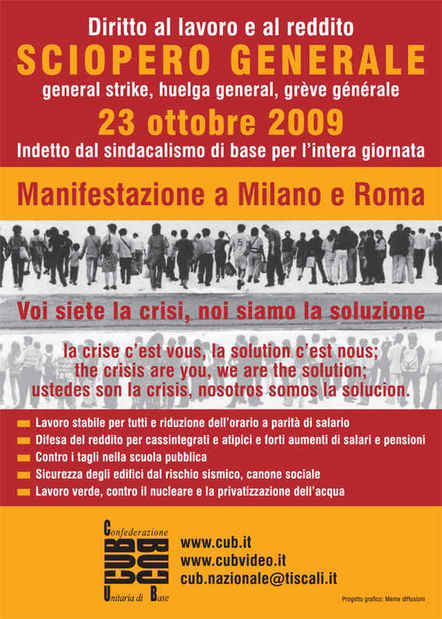 Sciopero generale 23 ottobre 2009,ROMA,ottobre 2009