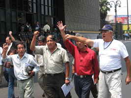 Dirigentes tras reunión con el Poder judicial