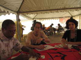 Preparing the manifestation at the Inhabitants' tent