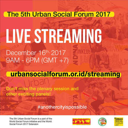 Bandung, Indonesia, 5th Urban Social Forum: December 16, 2017