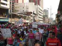 Caracas, marcha por  la revolución urbana y el socialismo, VENEZUELA, noviembre 2010