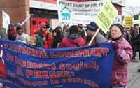 Conférence de ministres de l'Habitation: 400 mal-logés réclament de l'action de la part d'Ottawa, QUEBEC, december 2009