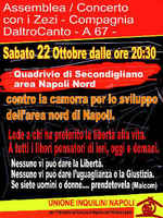 Contro la camorra, per lo sviluppo dell'area nord di Napoli. Sabato 22 Ottobre 201, dalle 20.30