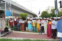 Hyderabad, India, People organised public protest against the shooting down of 13 protesters
