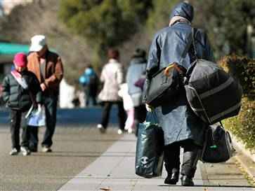 Japan homeless temporary worker