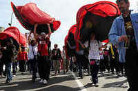 Tour de France: mobilisation contre le mallogement, FRANCE, october 2009